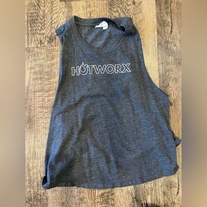 HOTWORX Women's Charcoal Semi cropped Muscle Tee
